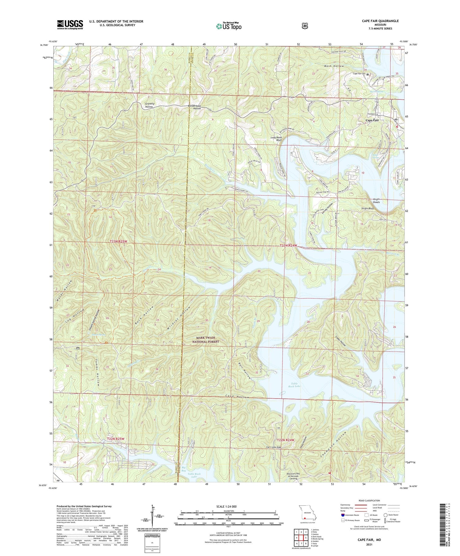 Cape Fair Missouri US Topo Map Image
