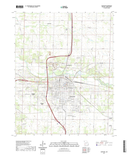 Carthage Missouri US Topo Map Image