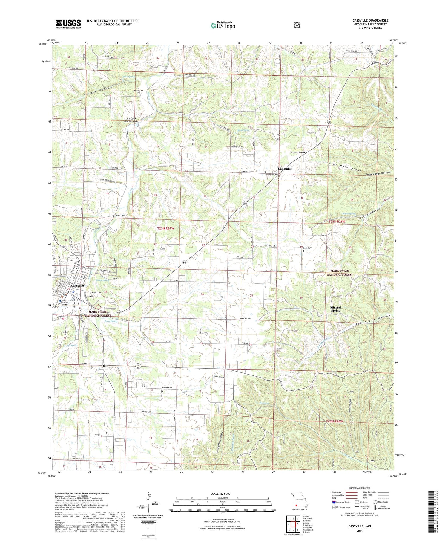 Cassville Missouri US Topo Map Image