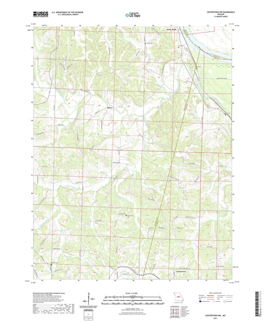Centertown NW Missouri US Topo Map Image