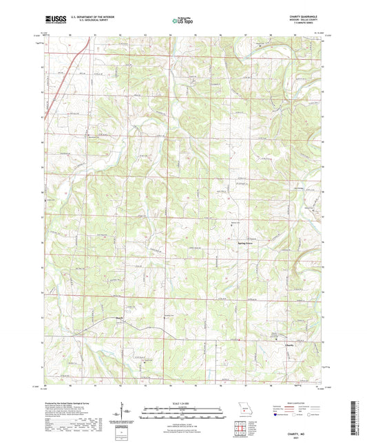 Charity Missouri US Topo Map Image
