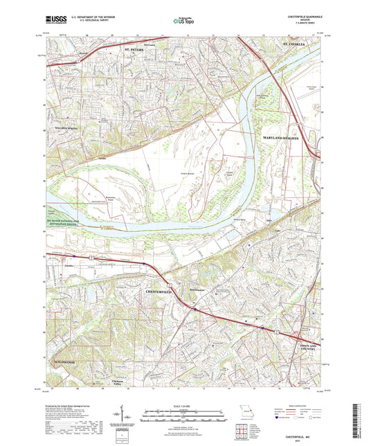 Chesterfield Missouri US Topo Map Image