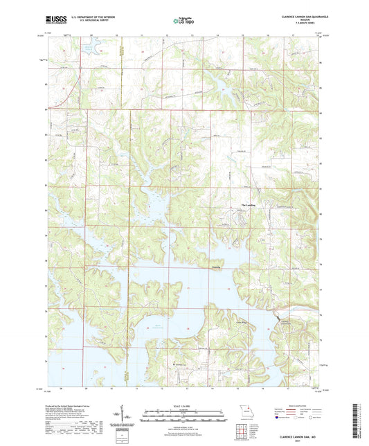 Clarence Cannon Dam Missouri US Topo Map Image