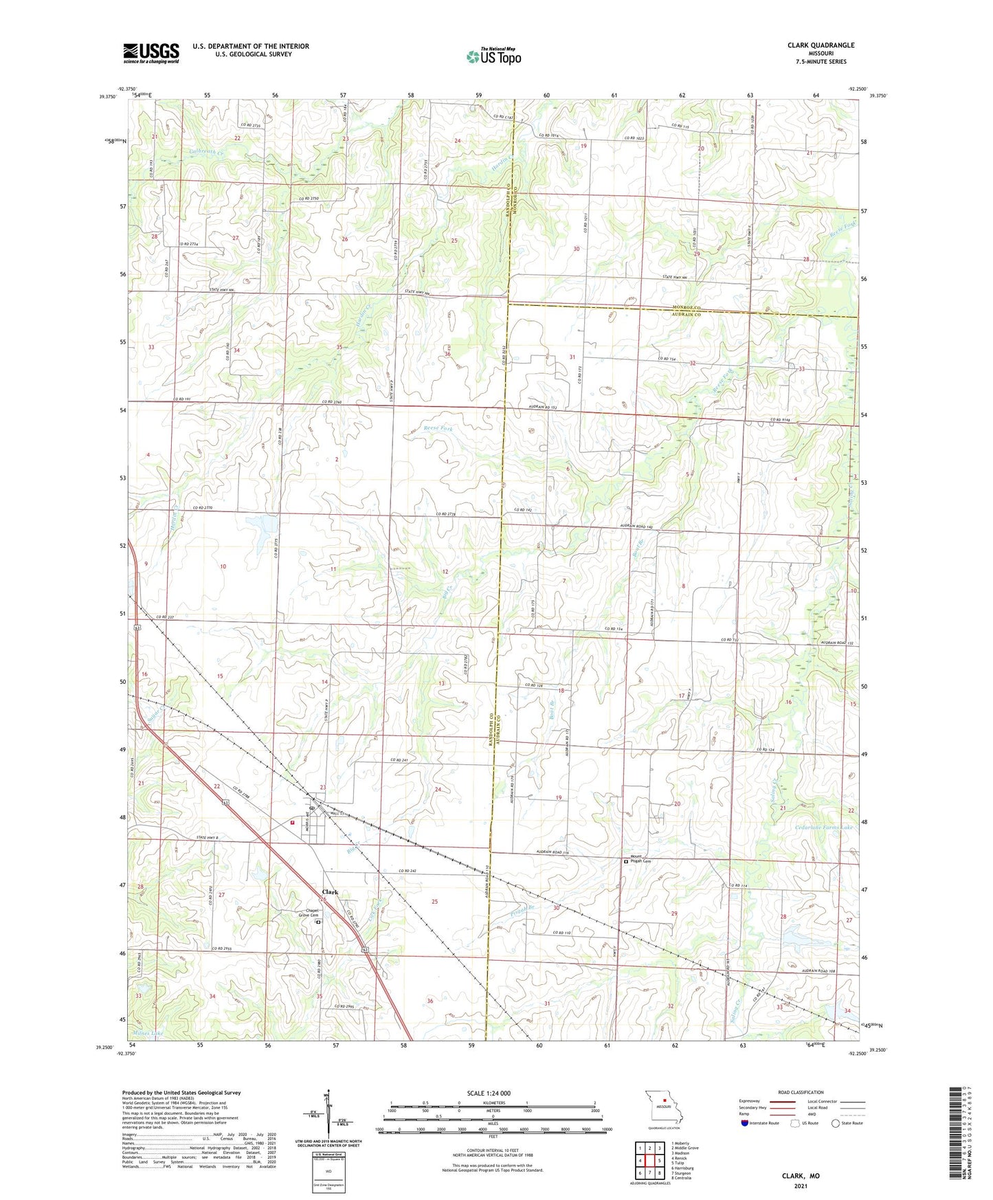 Clark Missouri US Topo Map Image