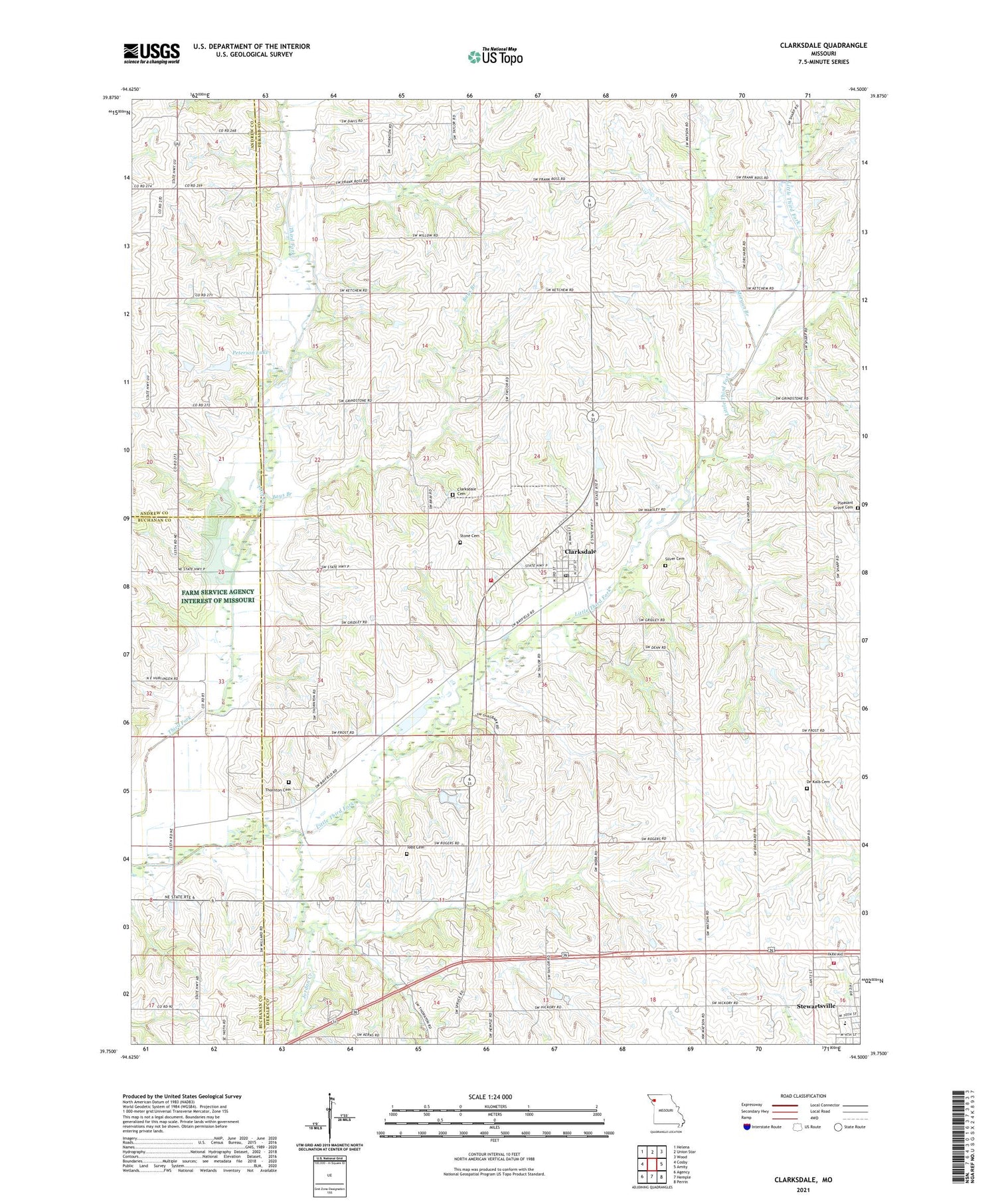 Clarksdale Missouri US Topo Map Image