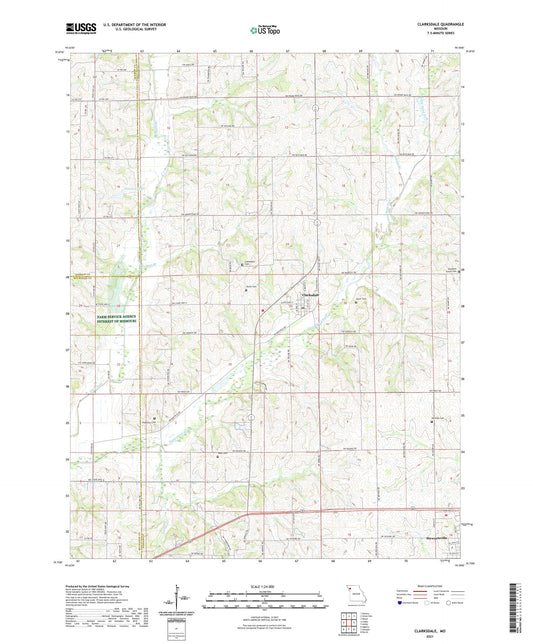 Clarksdale Missouri US Topo Map Image