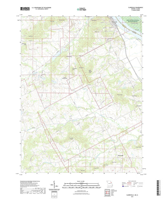 Clarksville Missouri US Topo Map Image