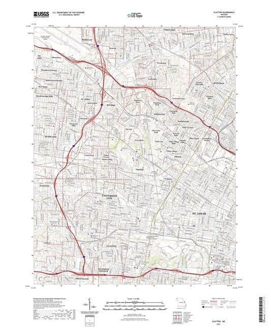 Clayton Missouri US Topo Map Image