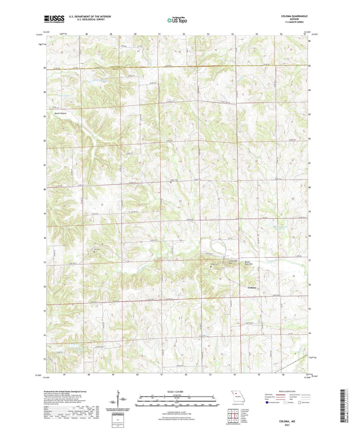 Coloma Missouri US Topo Map Image