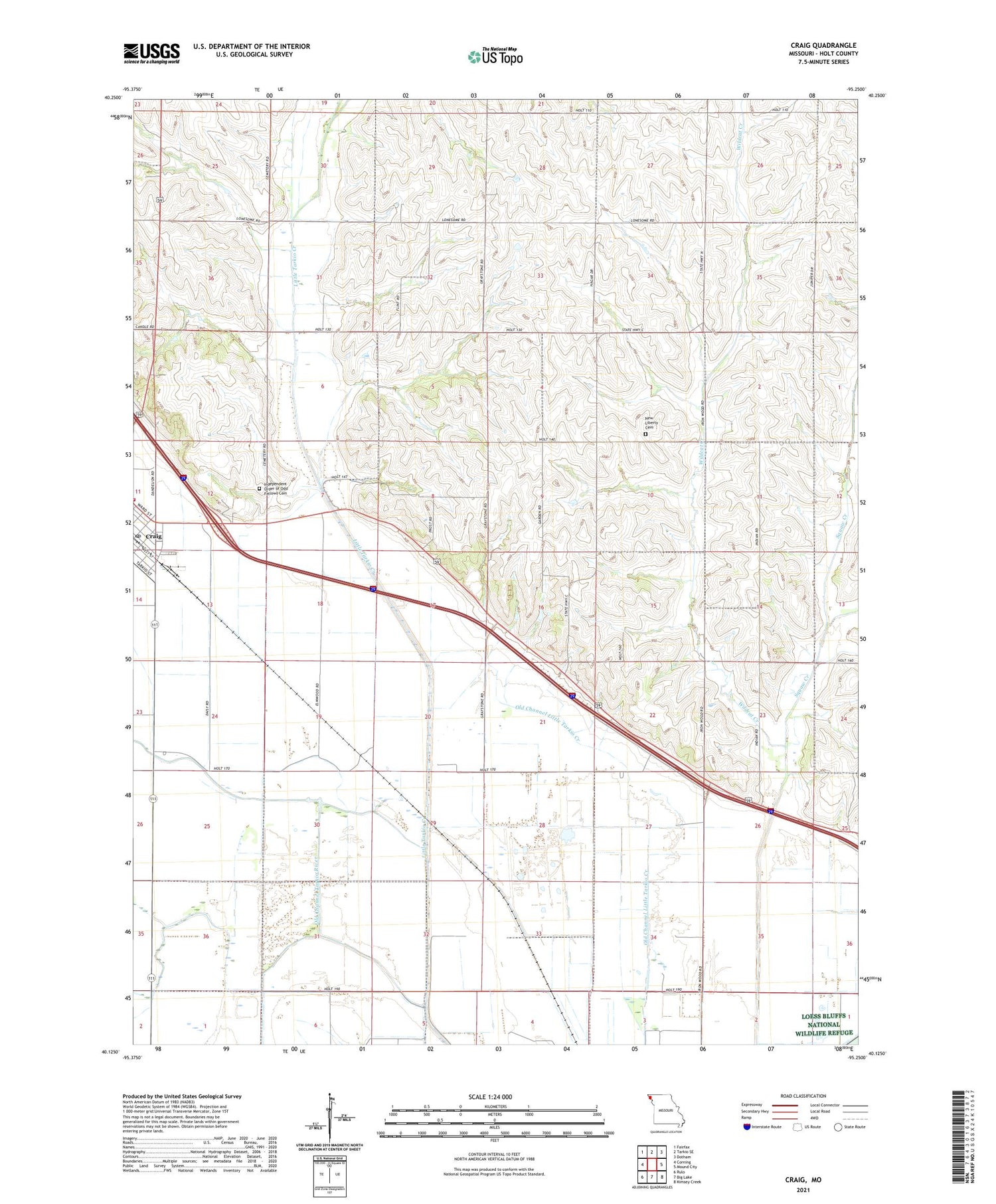 Craig Missouri US Topo Map Image