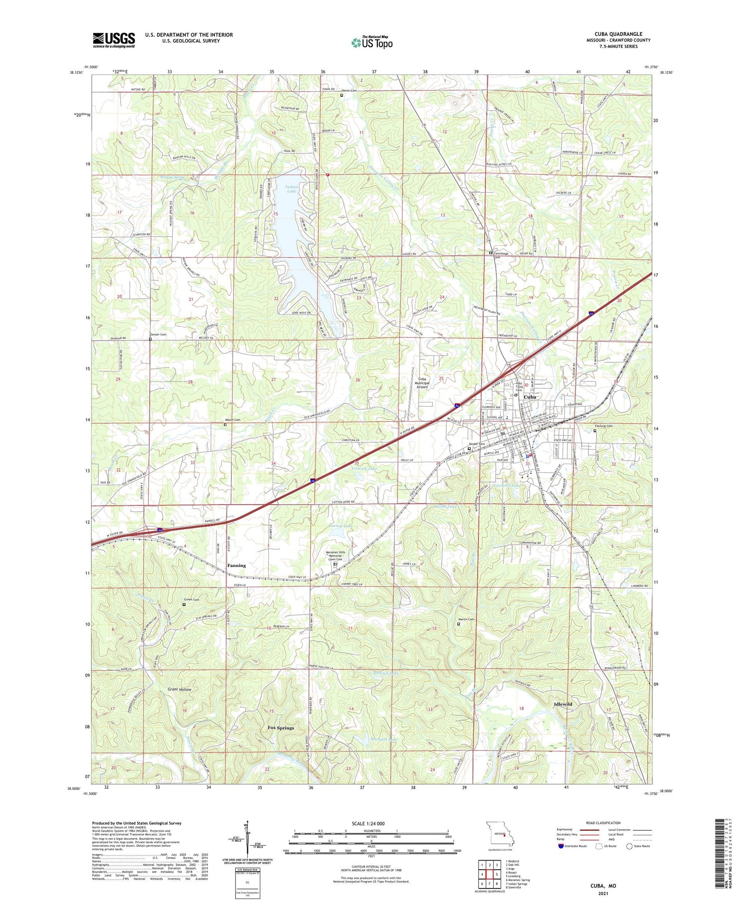 Cuba Missouri US Topo Map Image