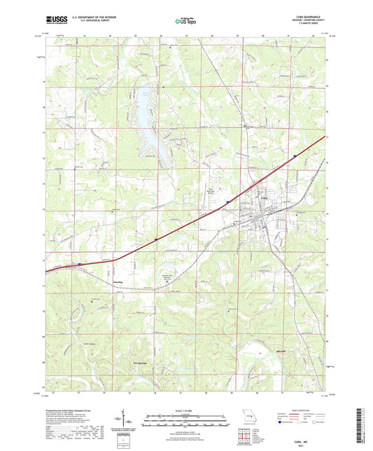 Cuba Missouri US Topo Map Image