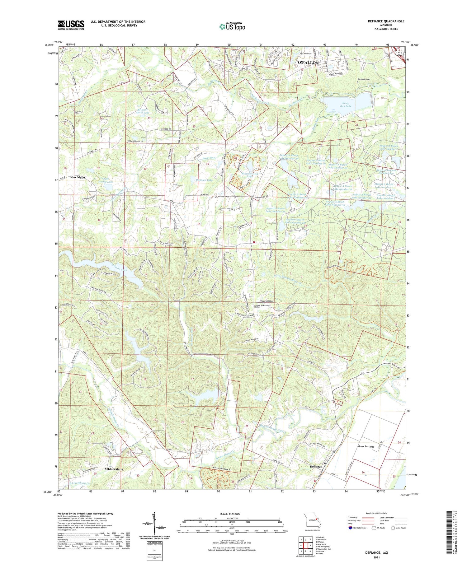 Defiance Missouri US Topo Map Image