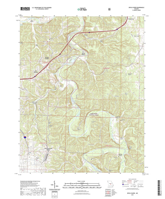 Devils Elbow Missouri US Topo Map Image