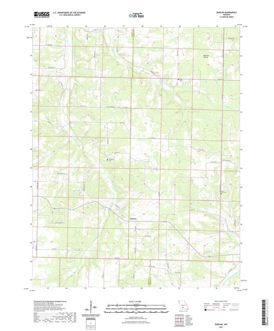 Duncan Missouri US Topo Map Image