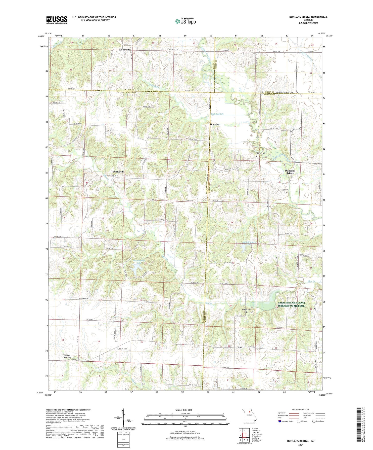 Duncans Bridge Missouri US Topo Map Image