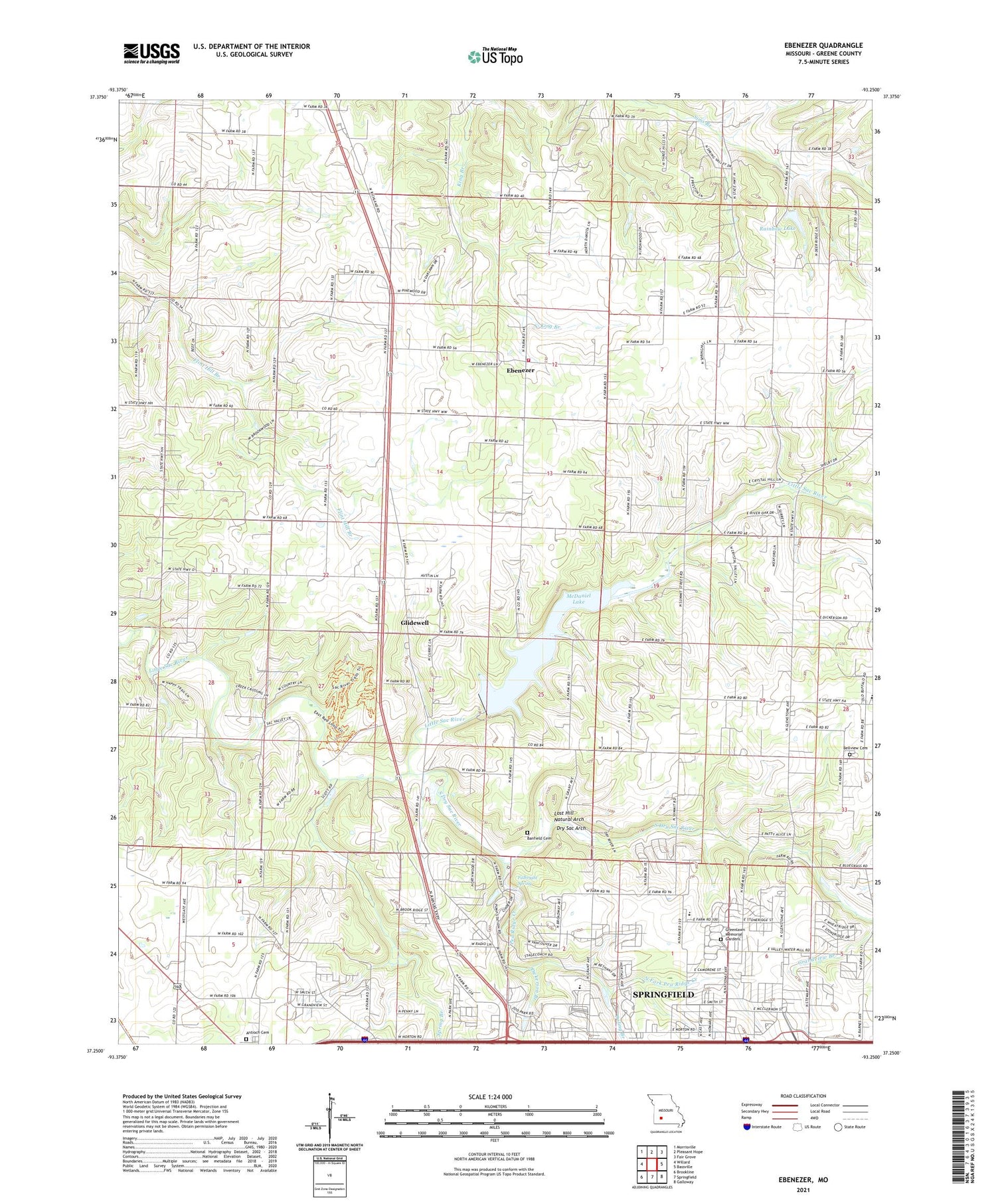 Ebenezer Missouri US Topo Map Image