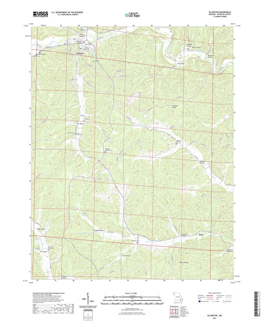 Ellington Missouri US Topo Map Image