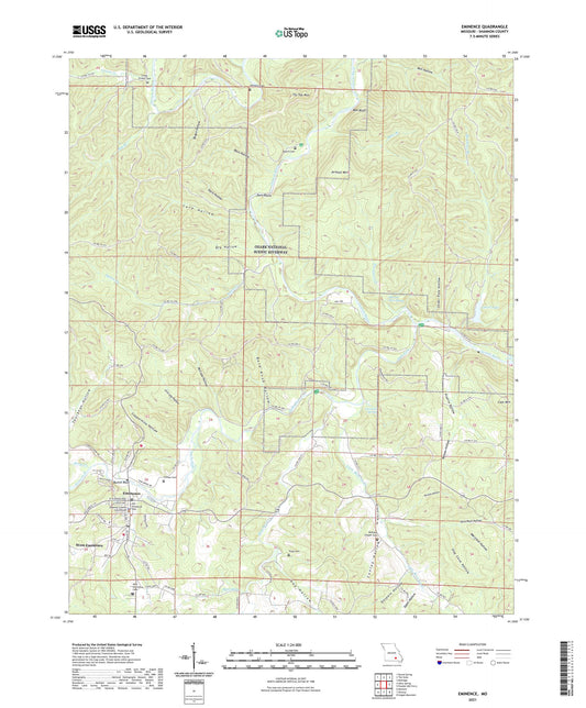 Eminence Missouri US Topo Map Image