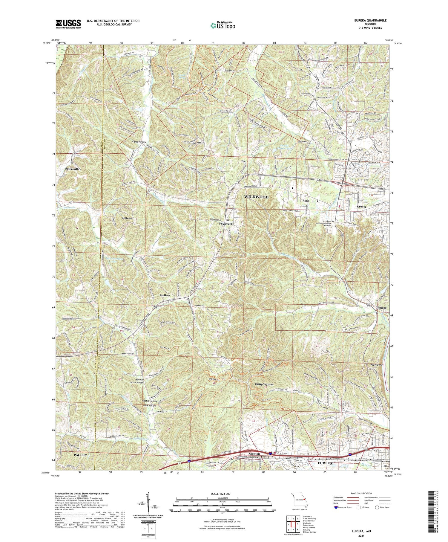 Eureka Missouri US Topo Map Image