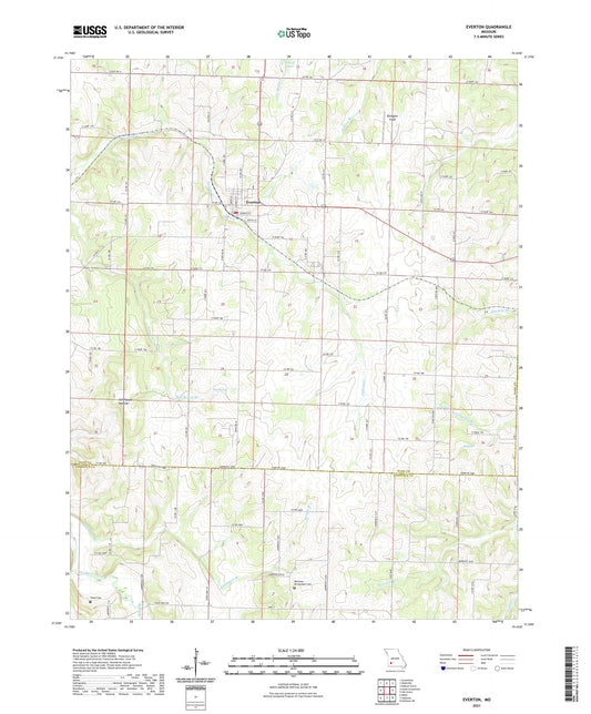 Everton Missouri US Topo Map Image