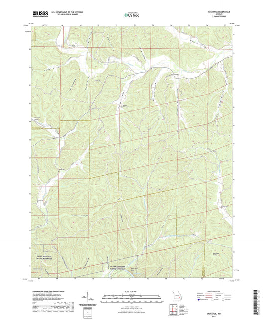 Exchange Missouri US Topo Map Image