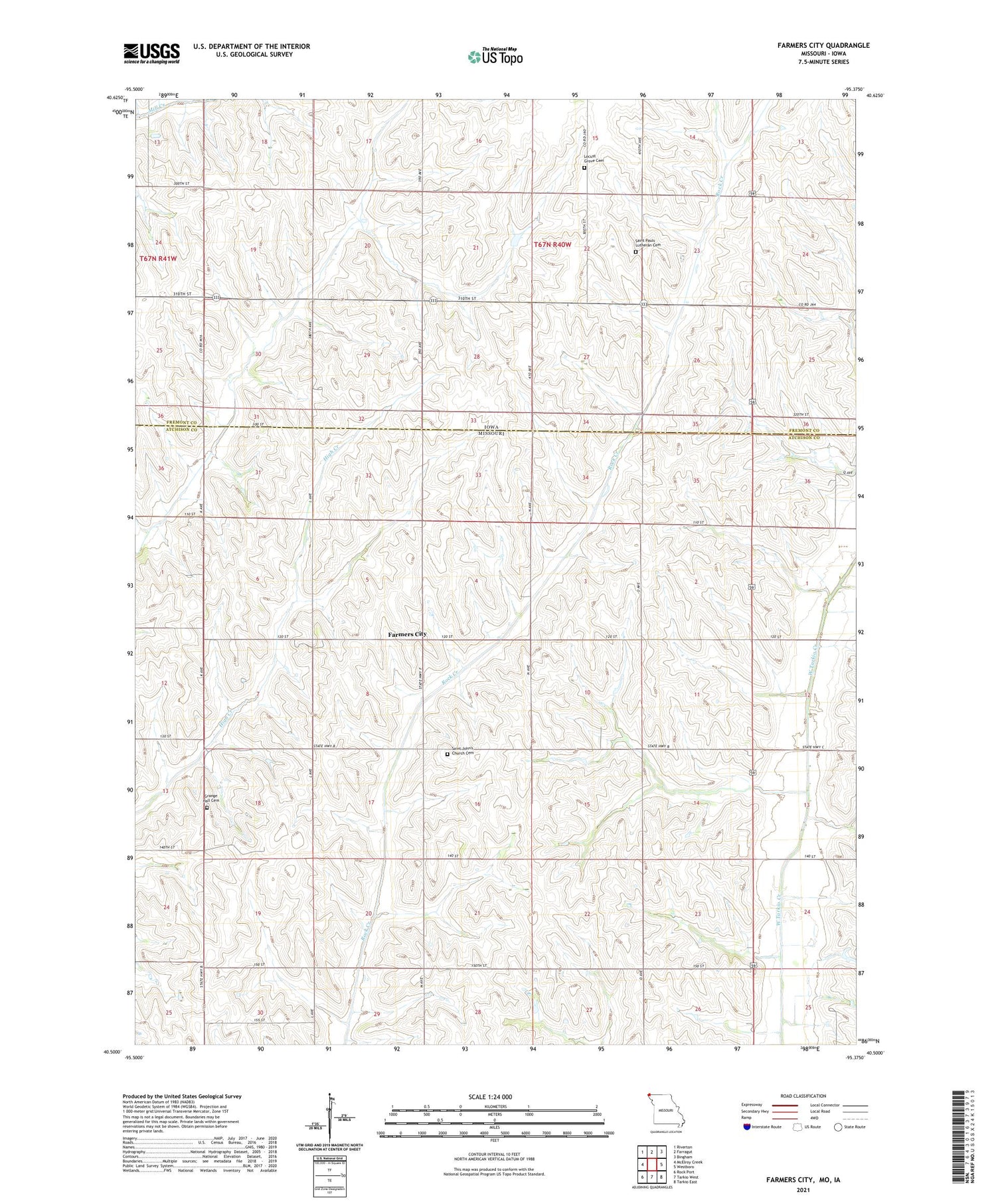 Farmers City Missouri US Topo Map Image