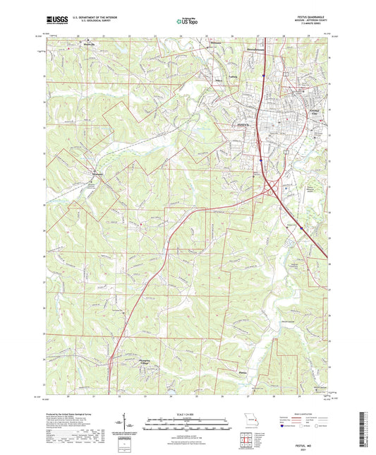 Festus Missouri US Topo Map Image