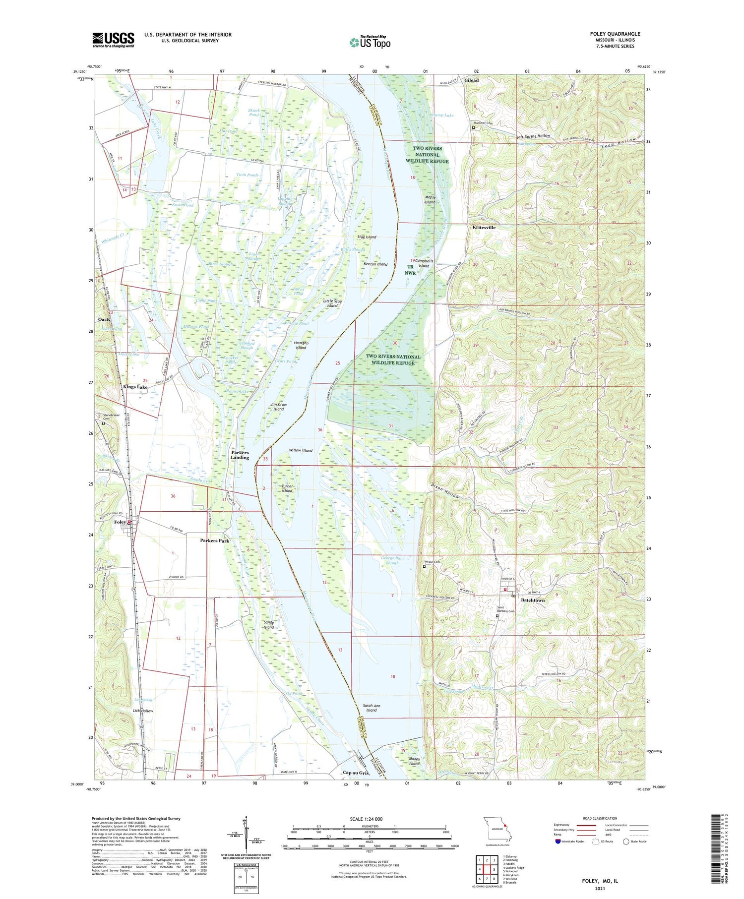Foley Missouri US Topo Map Image