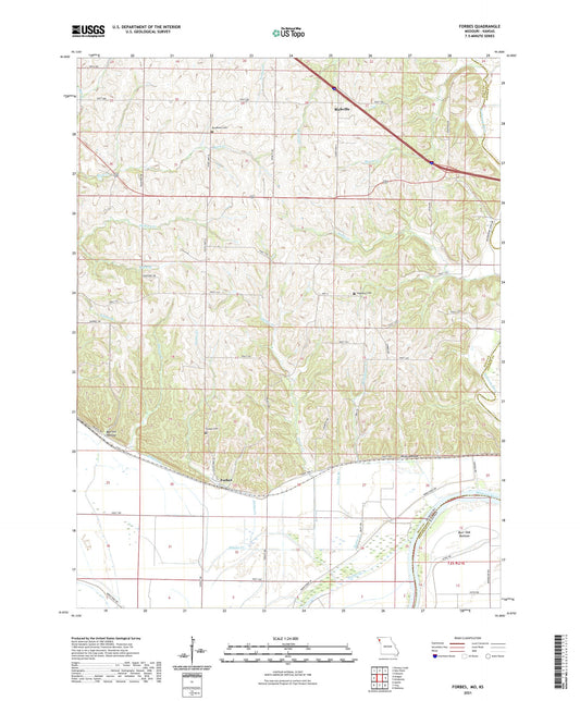 Forbes Missouri US Topo Map Image