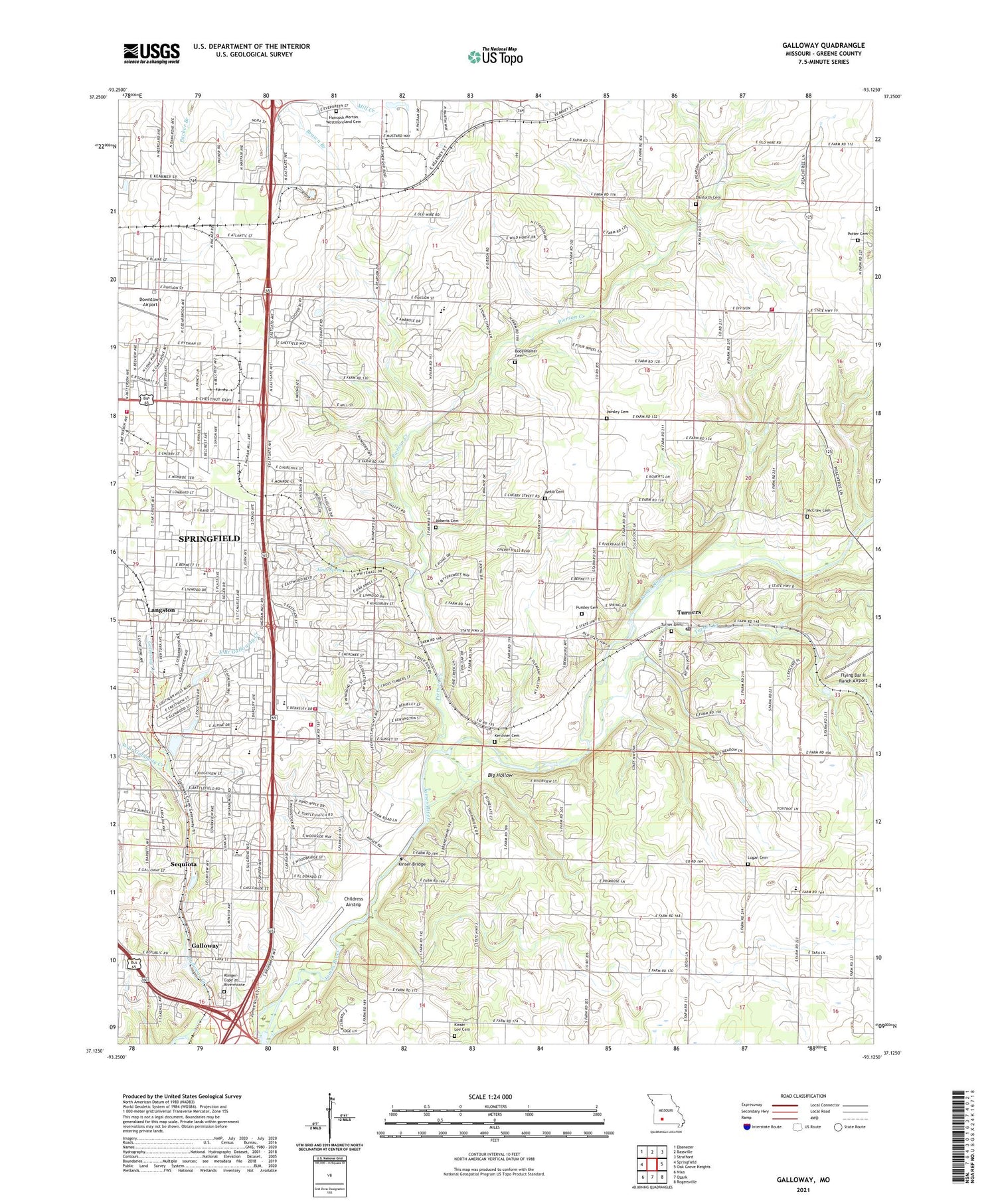 Galloway Missouri US Topo Map Image