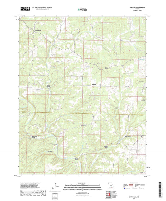 Gentryville Missouri US Topo Map Image