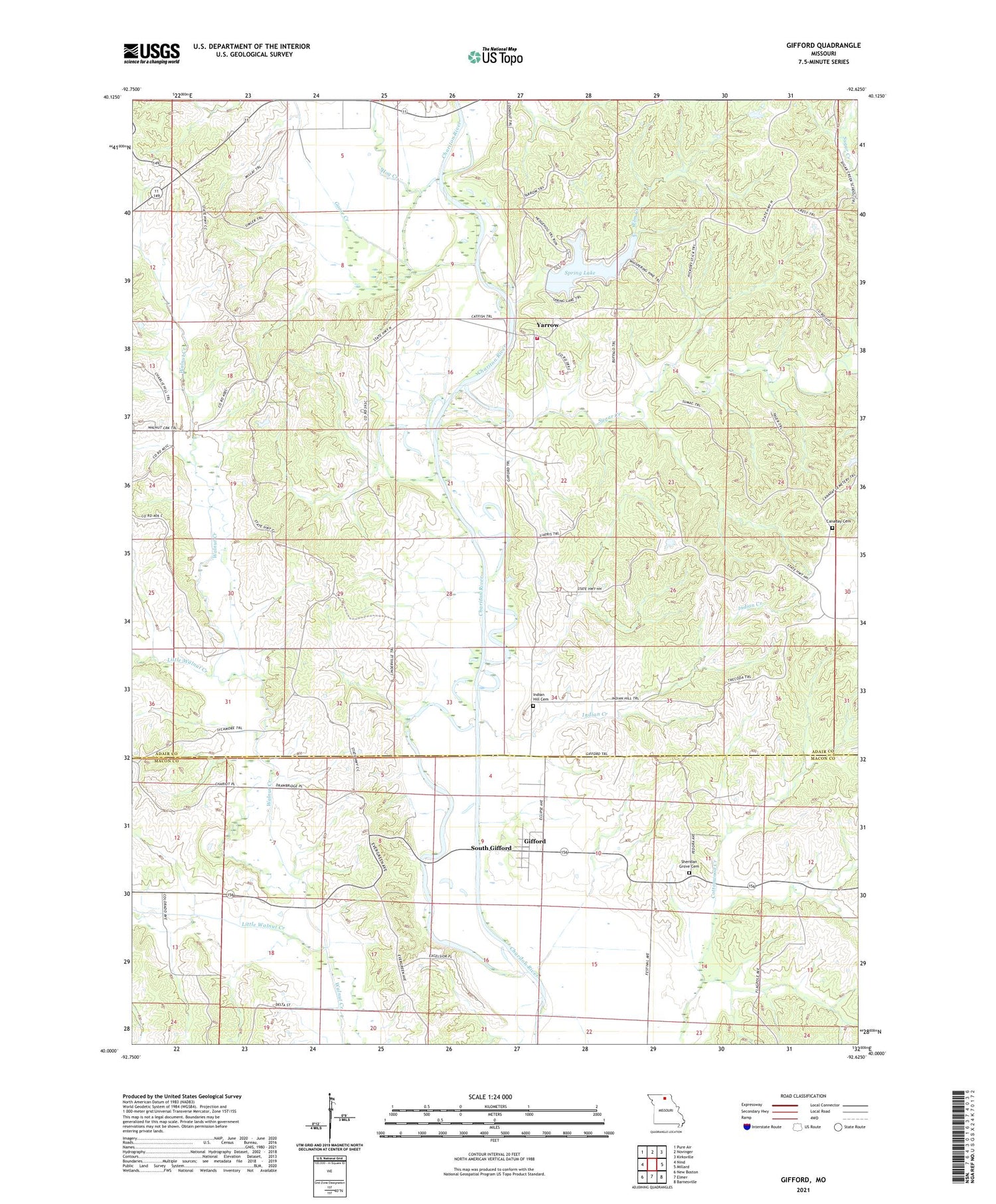 Gifford Missouri US Topo Map Image