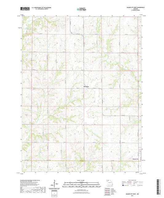 Gilman City West Missouri US Topo Map Image