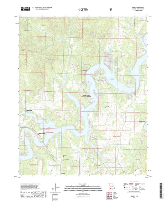 Golden Missouri US Topo Map Image