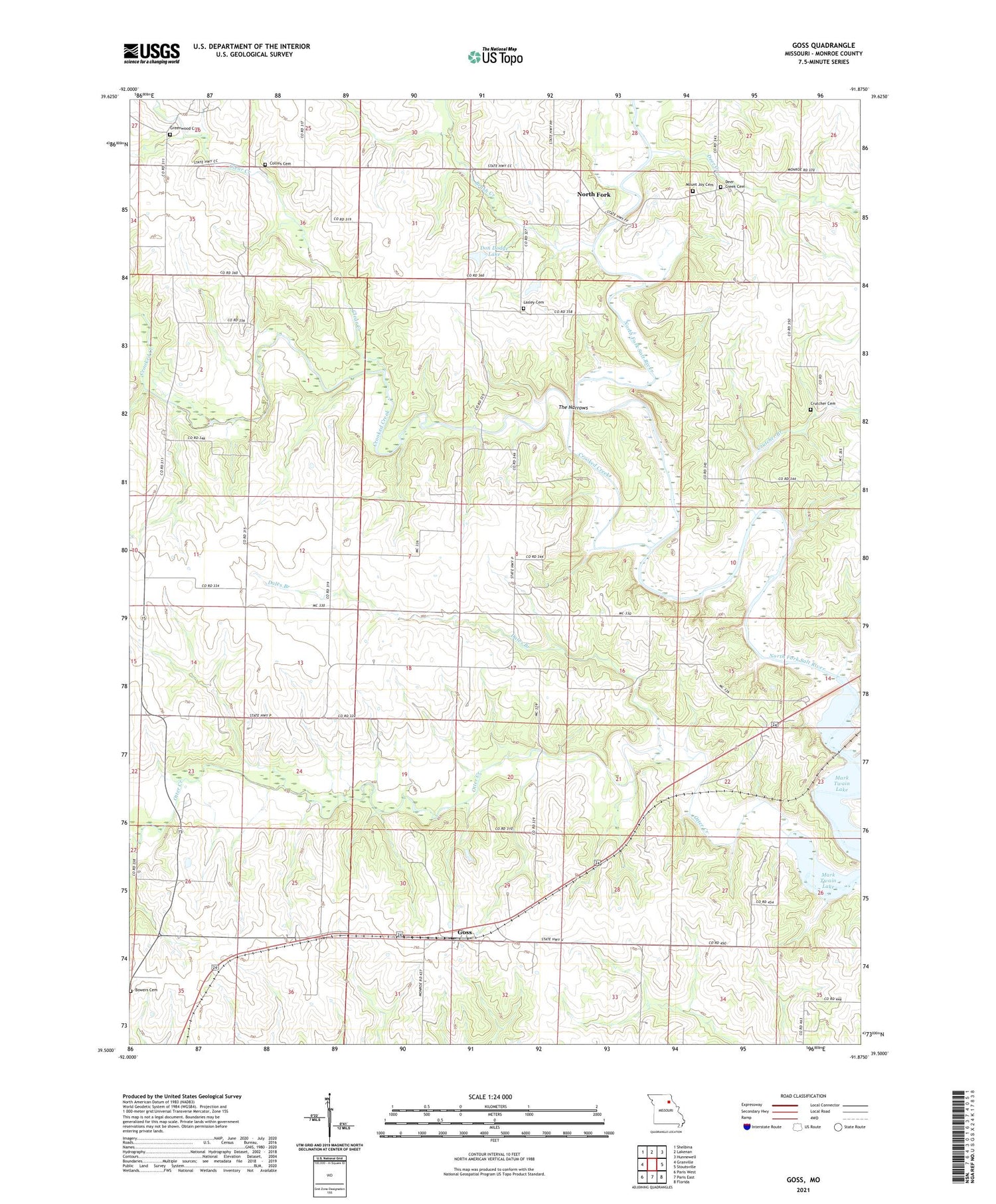 Goss Missouri US Topo Map Image