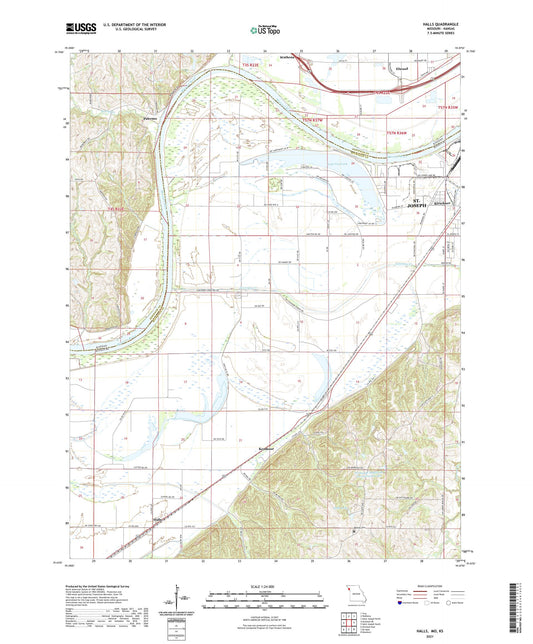 Halls Missouri US Topo Map Image