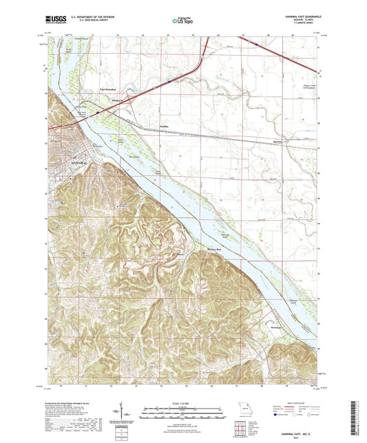Hannibal East Missouri US Topo Map Image