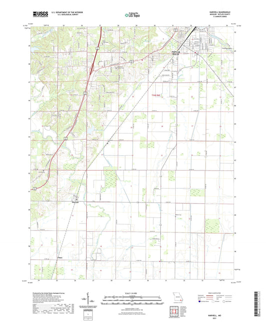 Harviell Missouri US Topo Map Image