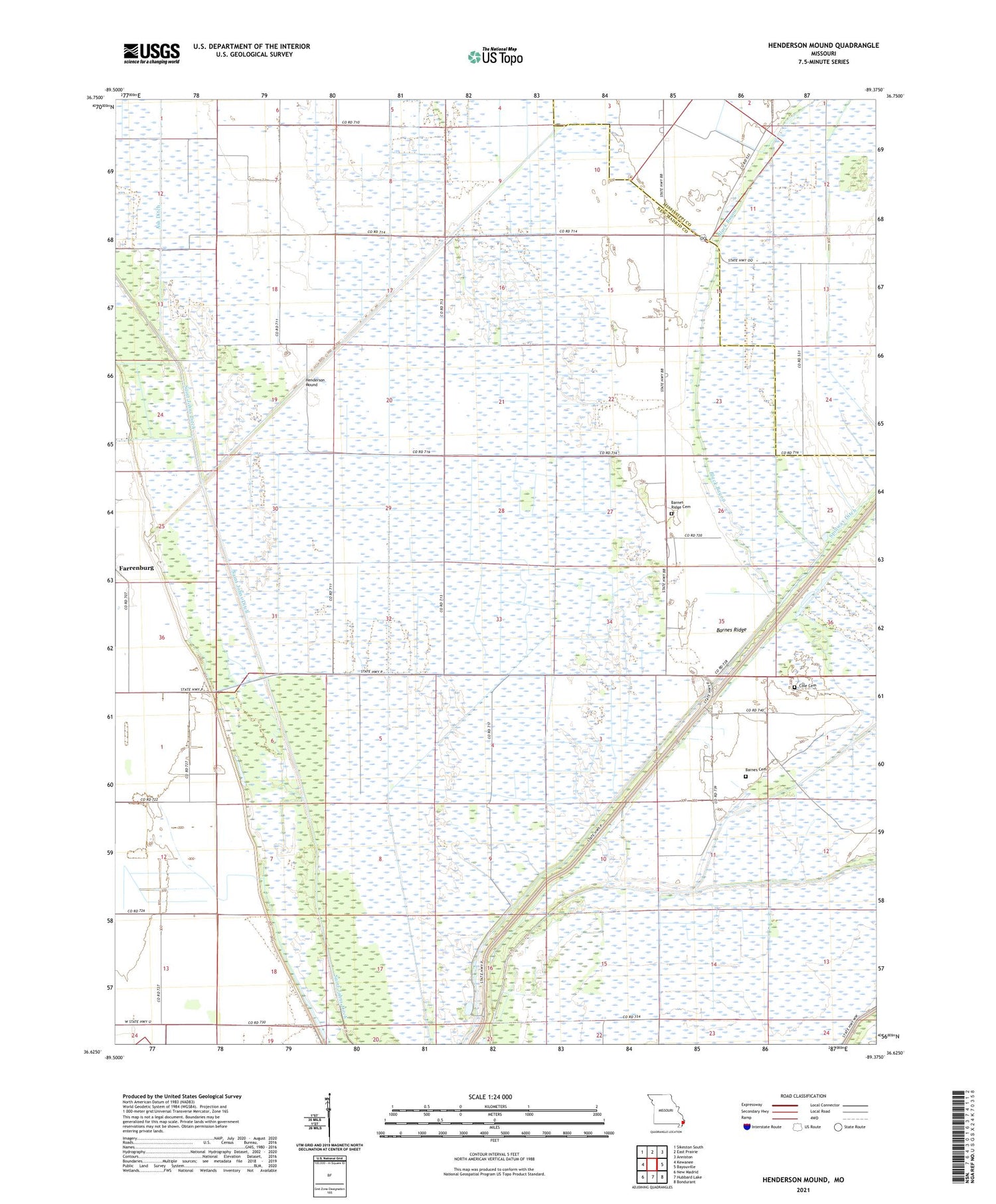 Henderson Mound Missouri US Topo Map Image