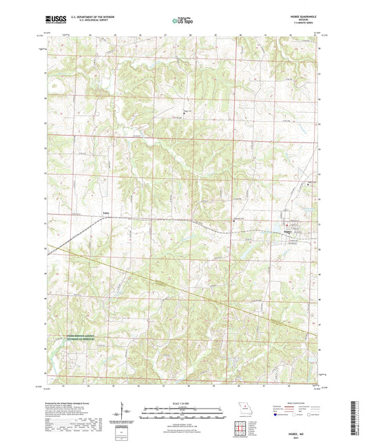 Higbee Missouri US Topo Map Image
