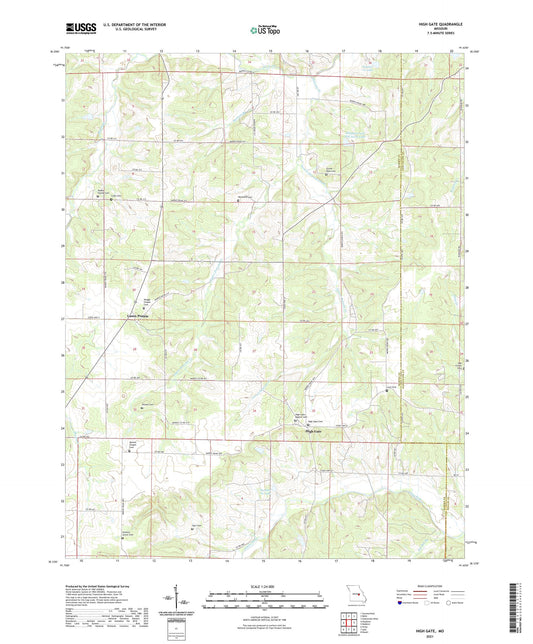 High Gate Missouri US Topo Map Image