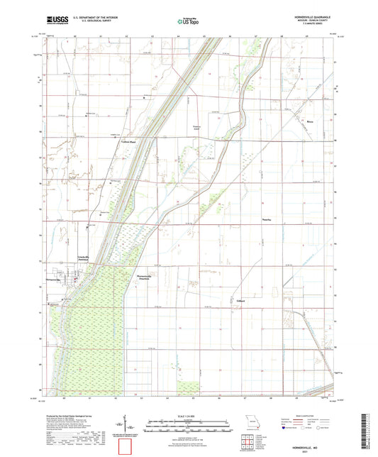 Hornersville Missouri US Topo Map Image