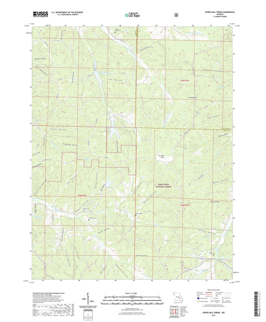 Howes Mill Spring Missouri US Topo Map Image
