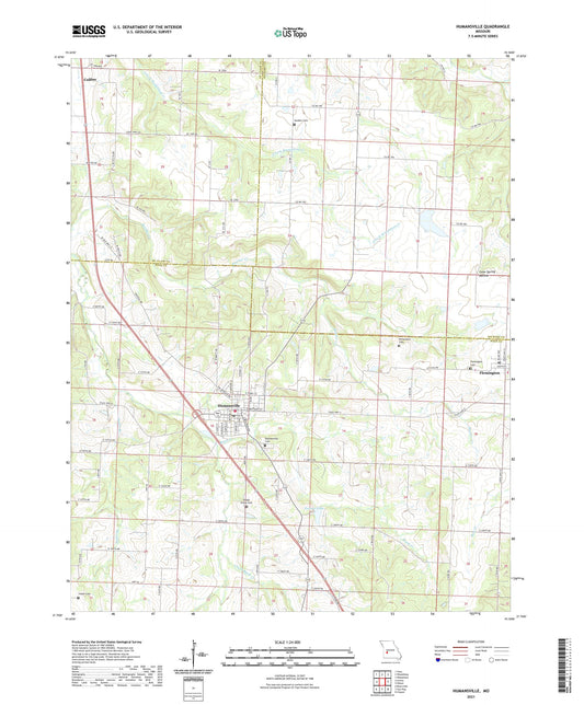 Humansville Missouri US Topo Map Image