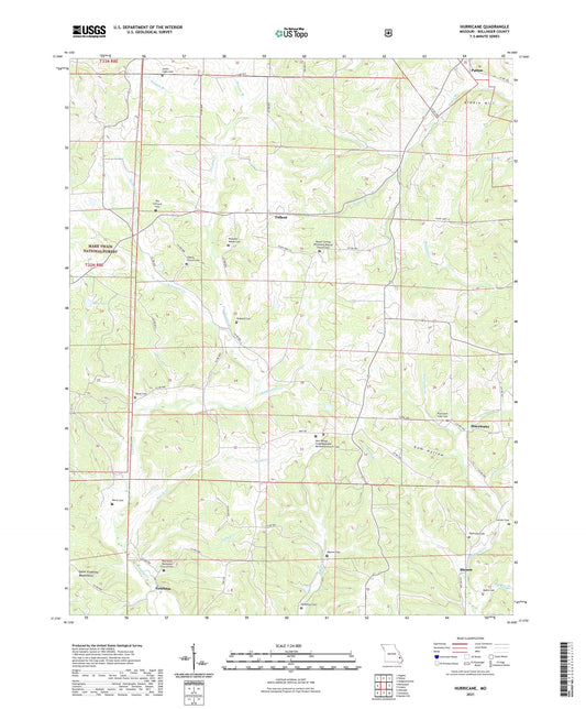 Hurricane Missouri US Topo Map Image