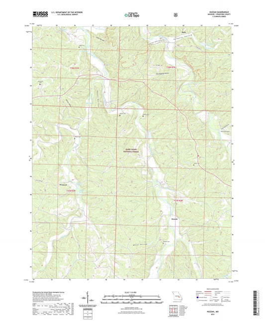 Huzzah Missouri US Topo Map Image