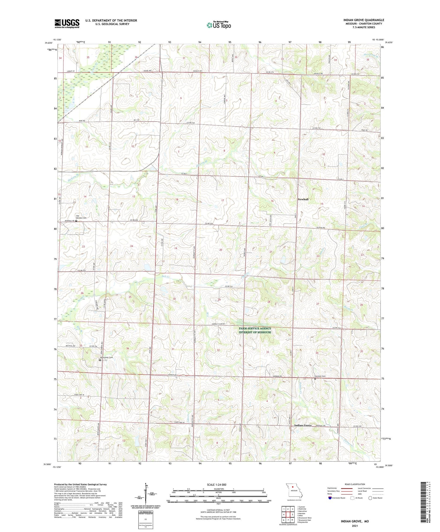 Indian Grove Missouri US Topo Map Image