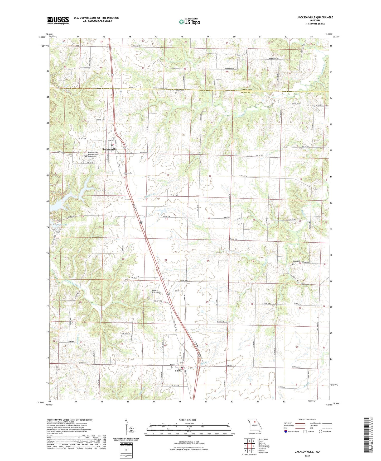 Jacksonville Missouri US Topo Map Image