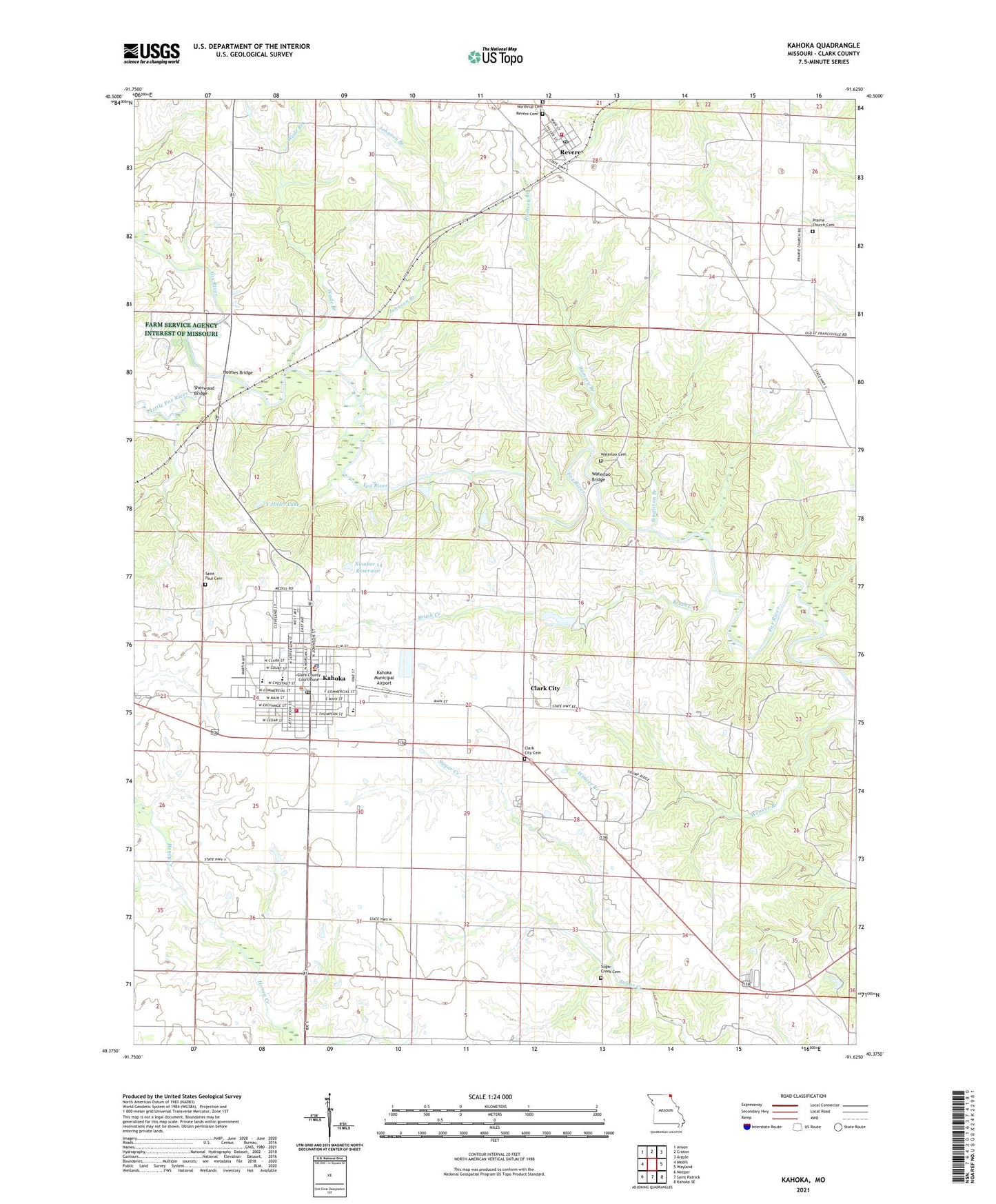 Kahoka Missouri US Topo Map Image
